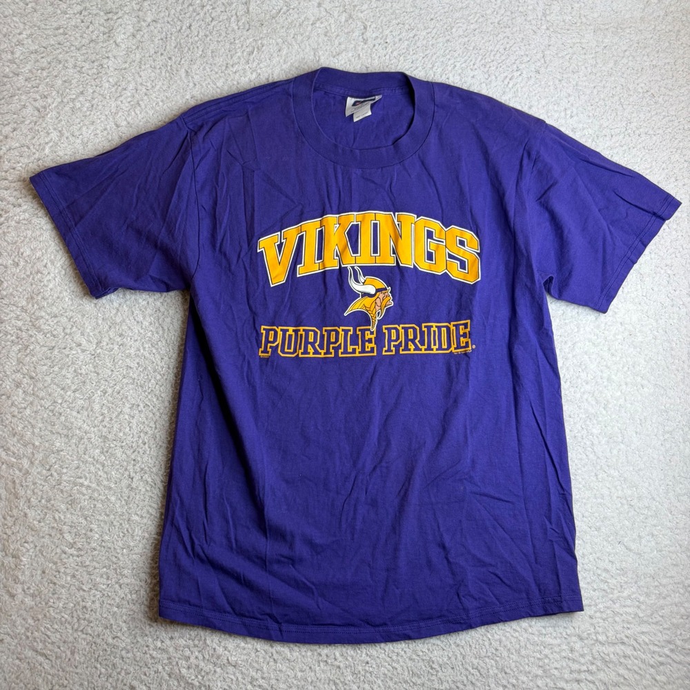 Vintage 1998 Minnesota Vikings Purple Pride T-Shirt Mens Large CSA NFL Graphic L